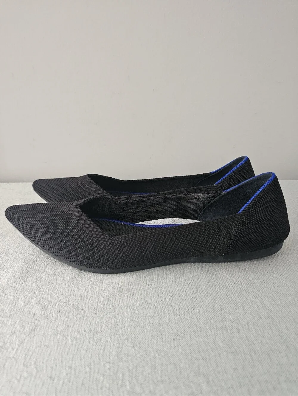 Rothy’s Womens The Point Ballet Flats Shoes Sz 8 Black Slip On Comfort Work